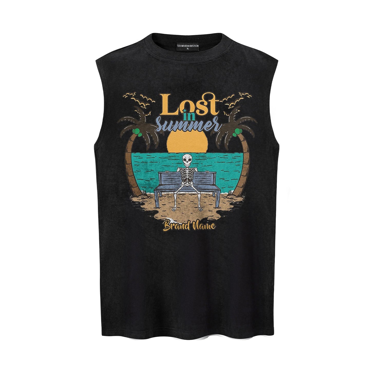 Skeleton Beach Printed Tank Top by eprolo