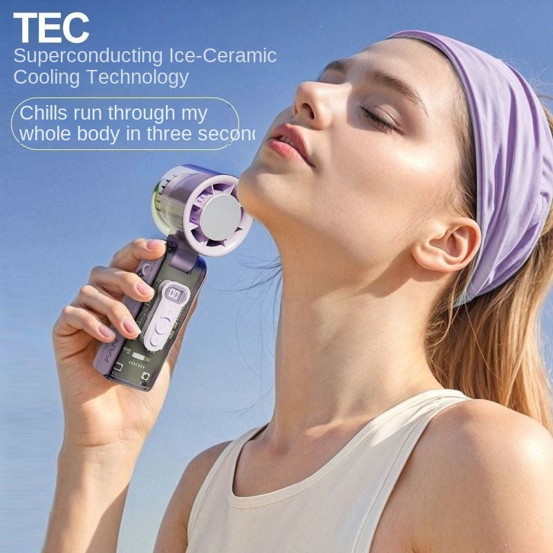 Cooling Ice Pack Handheld Fan, High-Speed Turbine, Neck-Hanging, Rechargeable, Powerful Fan by eprolo