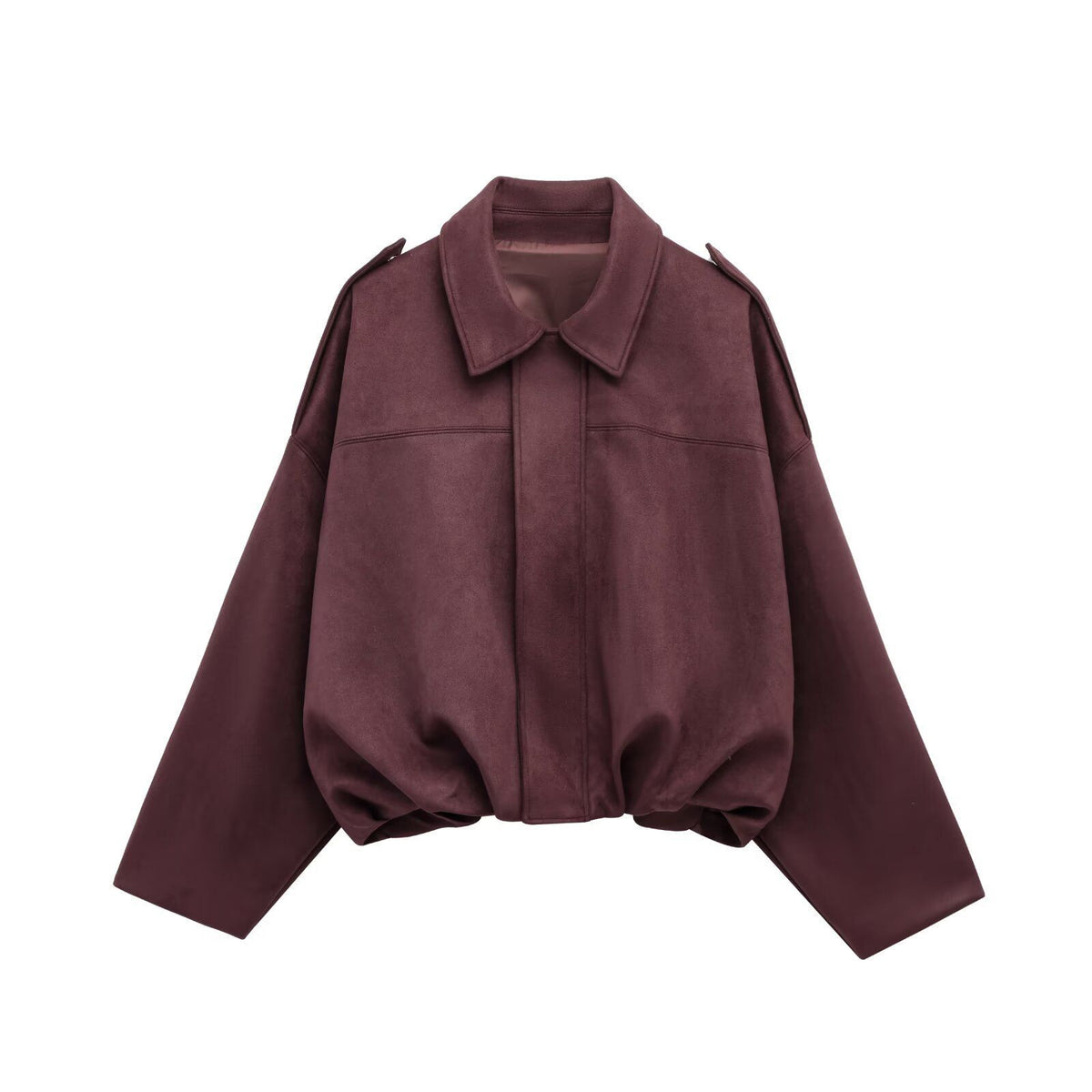 Faux Suede Texture Pilot Jacket - Men's Casual Zip Up Coat with Soft Touch Finish for Daily Wear by DERILUJA LLC