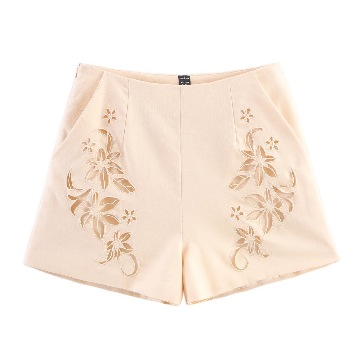 Hollow embroidery cotton linen style vest+shorts set by eprolo