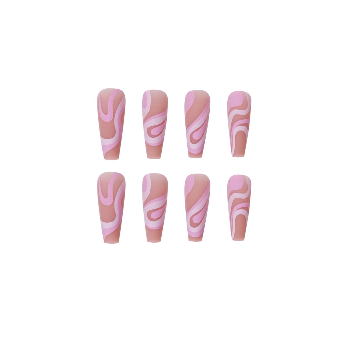 Rose Color Matching Line Press On Nail Fake Nail Patch Wearing Nail Finished Product by eprolo