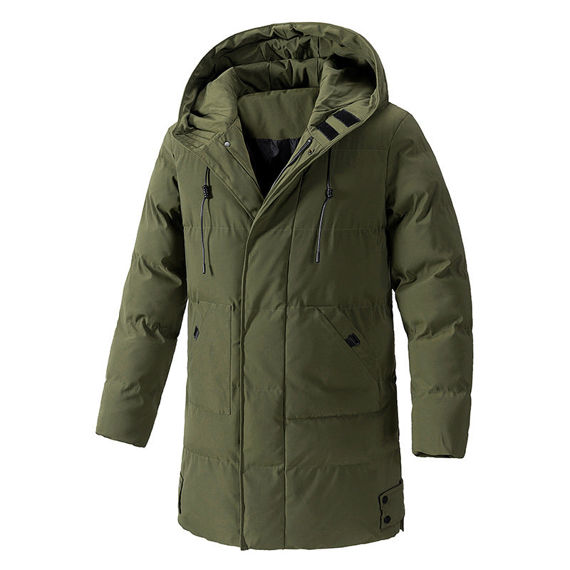 Winter simple cotton jacket plus size men's Korean version casual fashion versatile warm cotton jacket medium long men's by eprolo