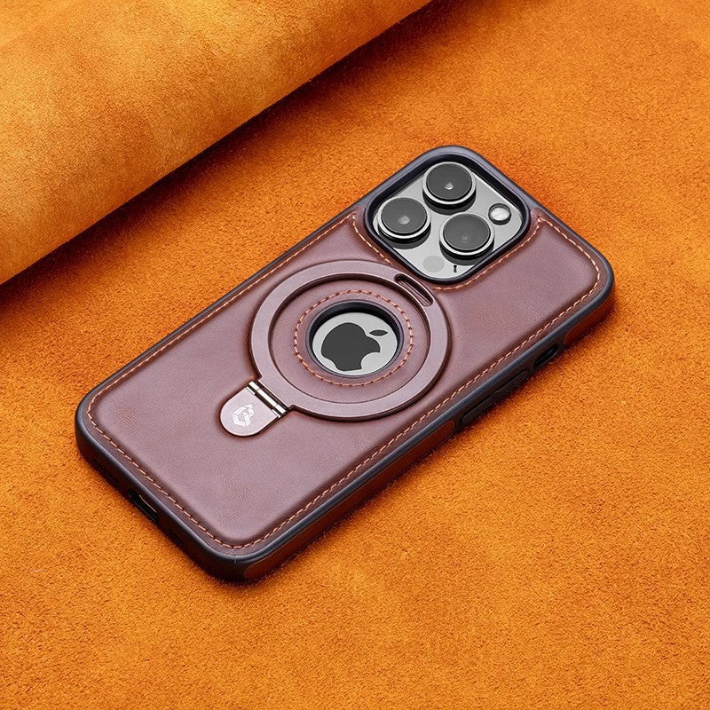 Suitable for Apple 16Promax phone case leather magnetic bracket iPhone 15 anti drop protective case by eprolo