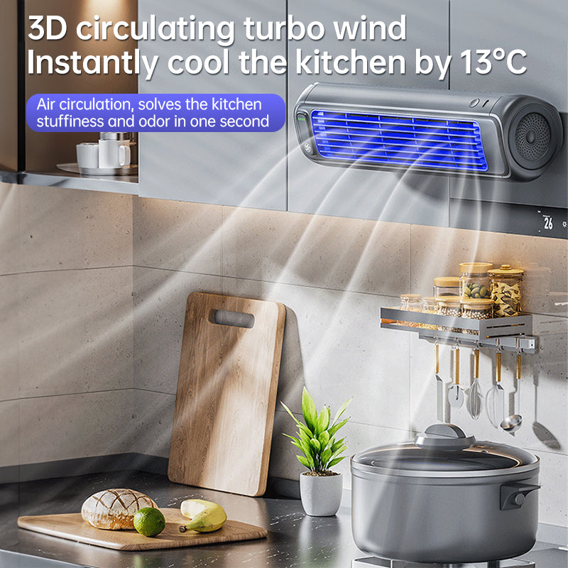 Wall-mounted AC fan: quiet, rechargeable, portable, cooling. For home, kitchen, bathroom – no drilling. by eprolo