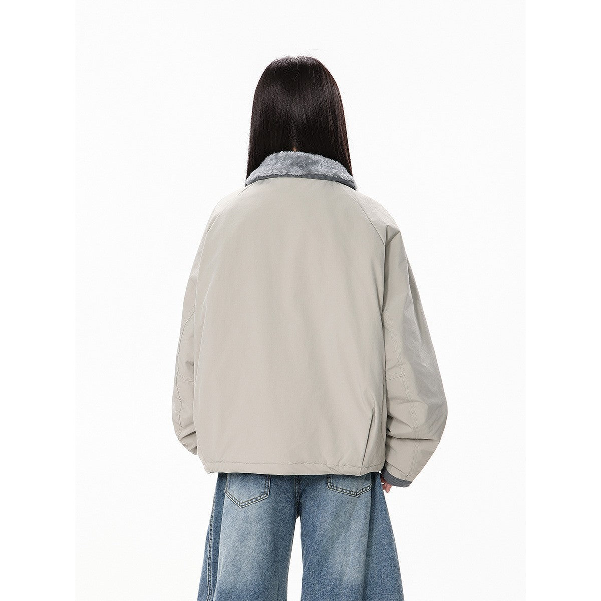 Cotton Coat Loose Warm Winter Jacket with Fur Collar by eprolo