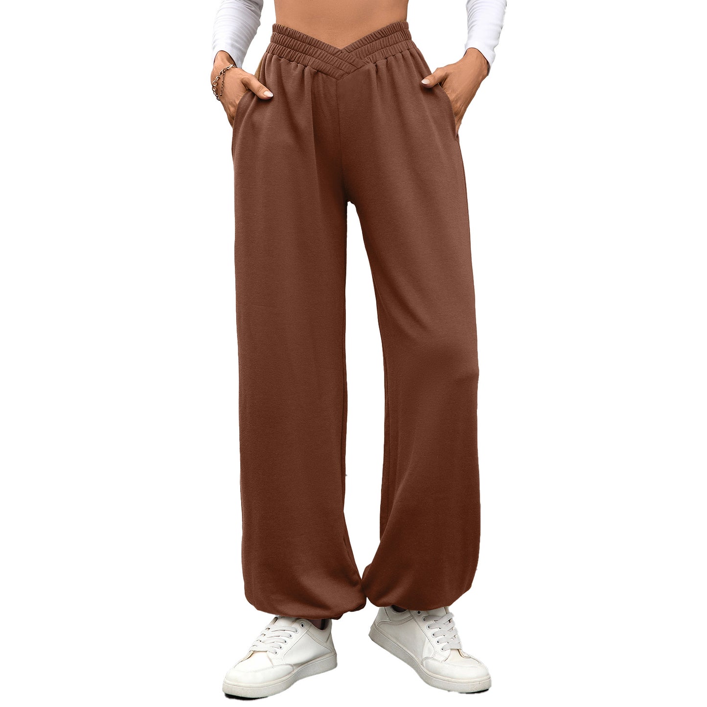 Loose Wide Leg Pants with Elastic Waist and Pockets for Women by eprolo