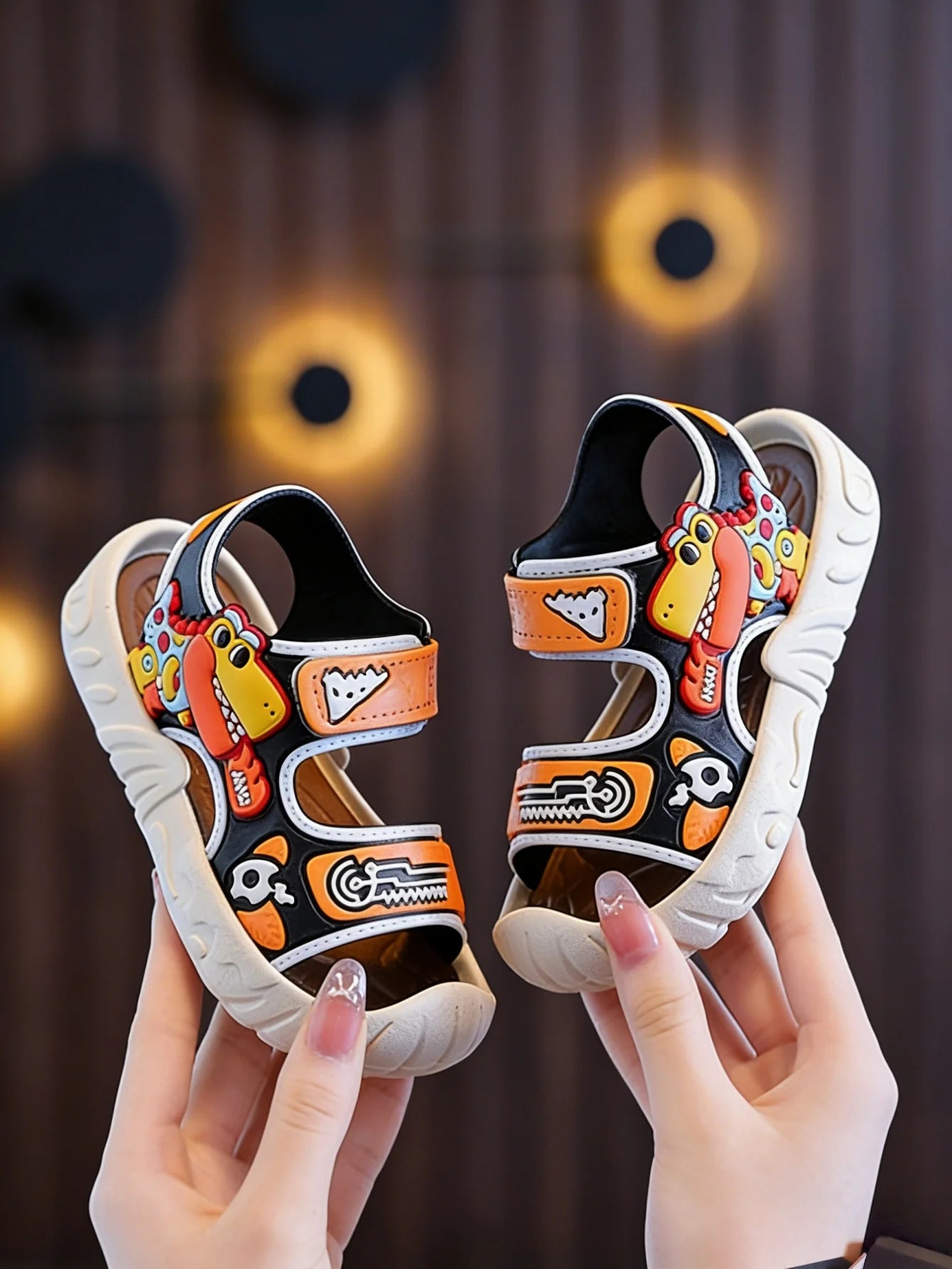 Unisex Baby Sandals Spring New Open Toe Fashion Breathable Cartoon Animation Beach Shoes Soft Sole Non-slip Toddler Shoes by DERILUJA LLC