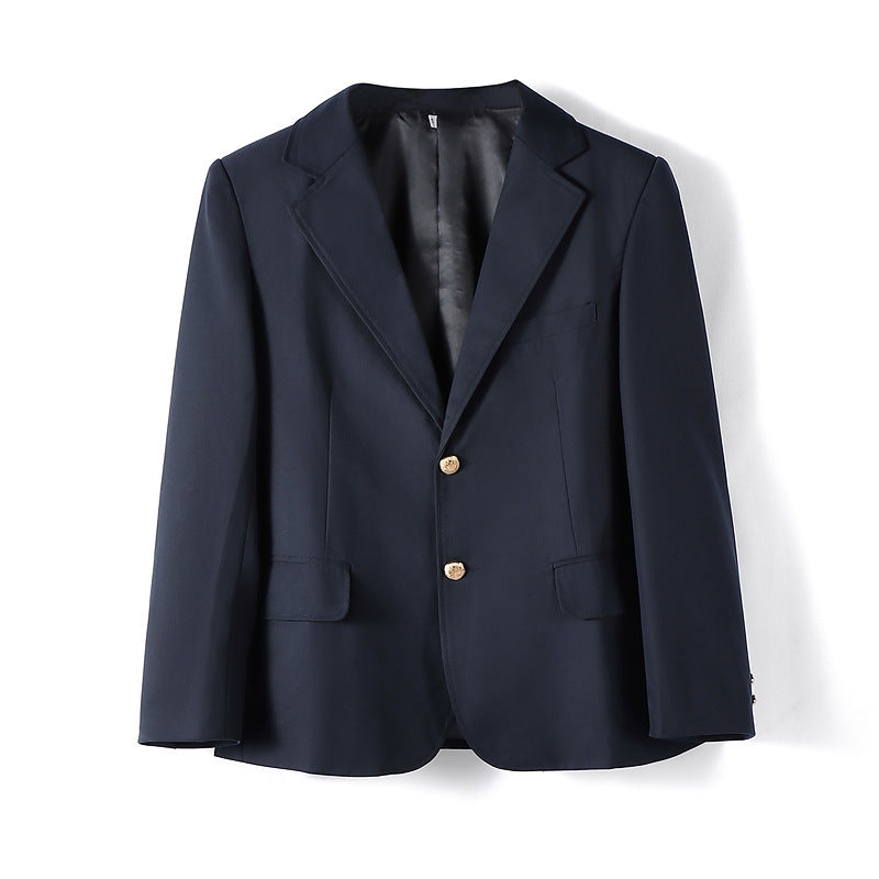 Unisex Preppy School Uniform Blazer – Multiple Trim Styles — Men’s Classic Navy