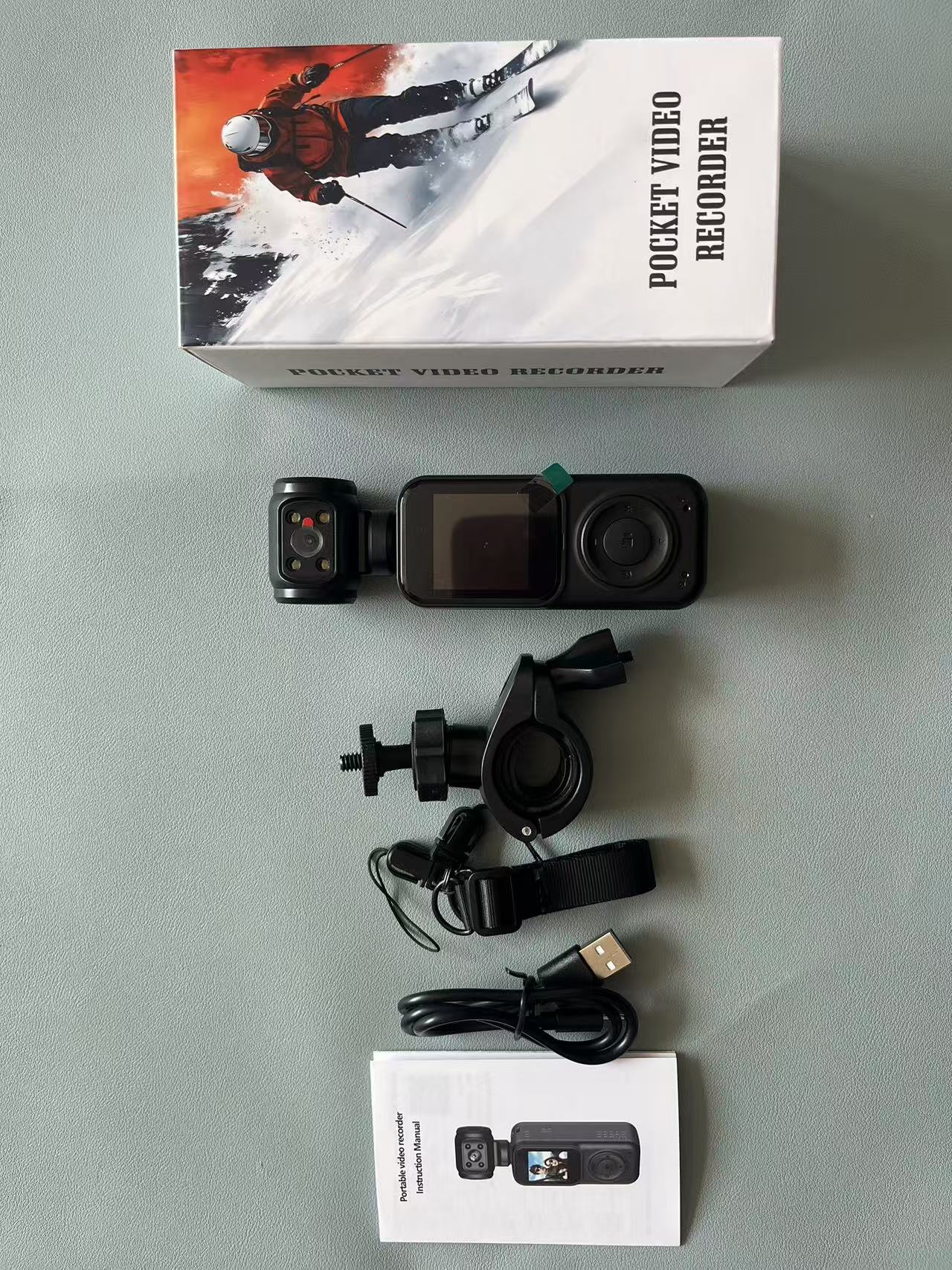 Panoramic Sports Camera Handheld DV Outdoor HD 4K Dual Lens Cycling Recorder Camera by DERILUJA LLC