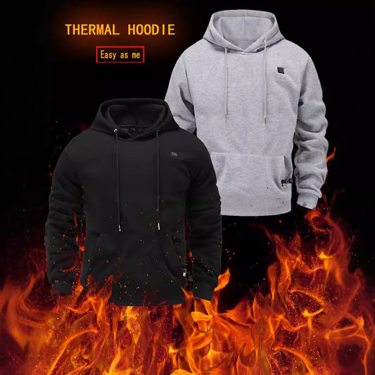 Men's USB Heating Brushed Hoody Warm by Badon Shop LLC
