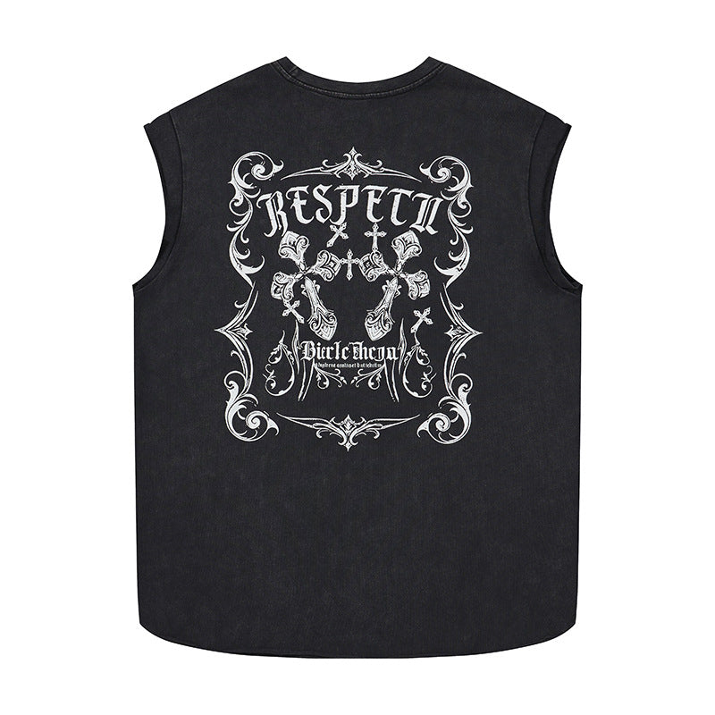 Flower cross wide shoulder vest by eprolo