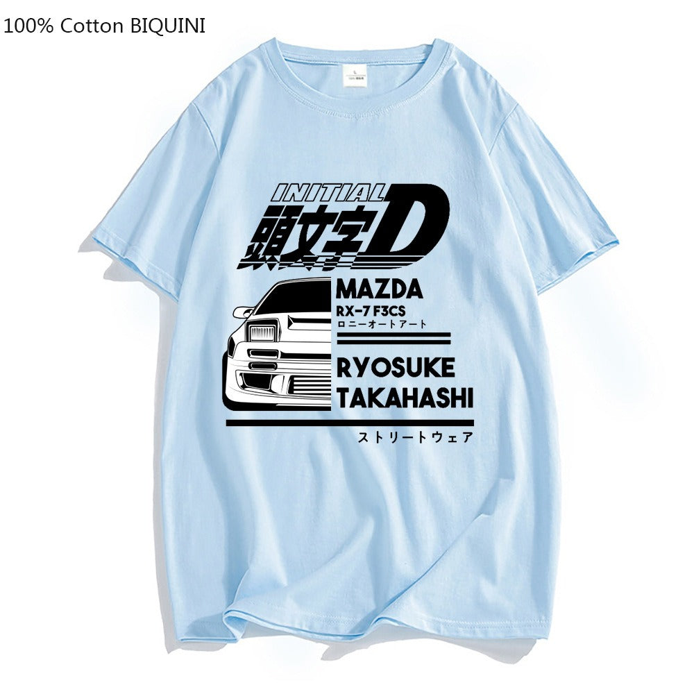 AE86 Initial D Anime T-shirt O-Neck Short Sleeves T