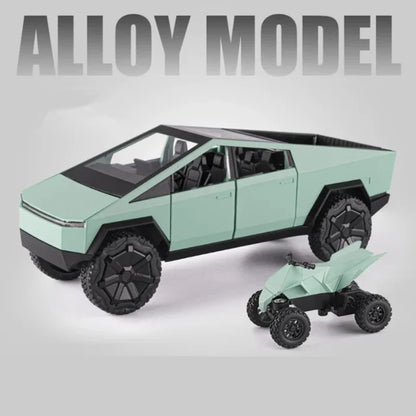 1: 24 Tesla pickup alloy car model sound light and feedback car model children's toy car