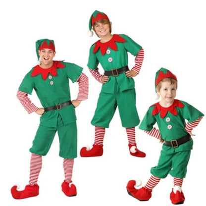 Adult Ladies/Kids Polyester Party Little Elf Cute Costume Christmas Funy Cosplay