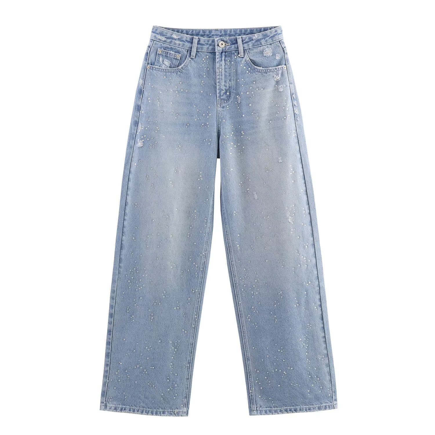 Water drill short denim jacket+pants set by eprolo