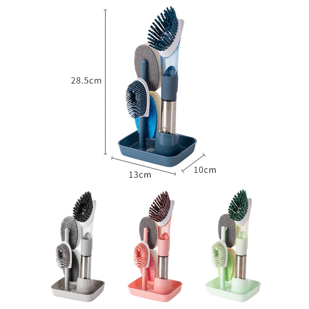 New Multifunctional Dish Brush Household Kitchen Oily Sponge Long Handle Cleaning Brush by Badon Shop LLC