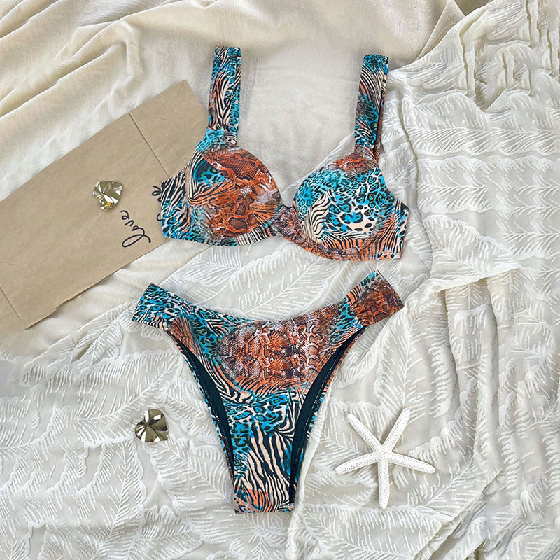 Two-Piece Swimwear for Women with Tie-Up Design Elegant Beach Swim Suit by eprolo