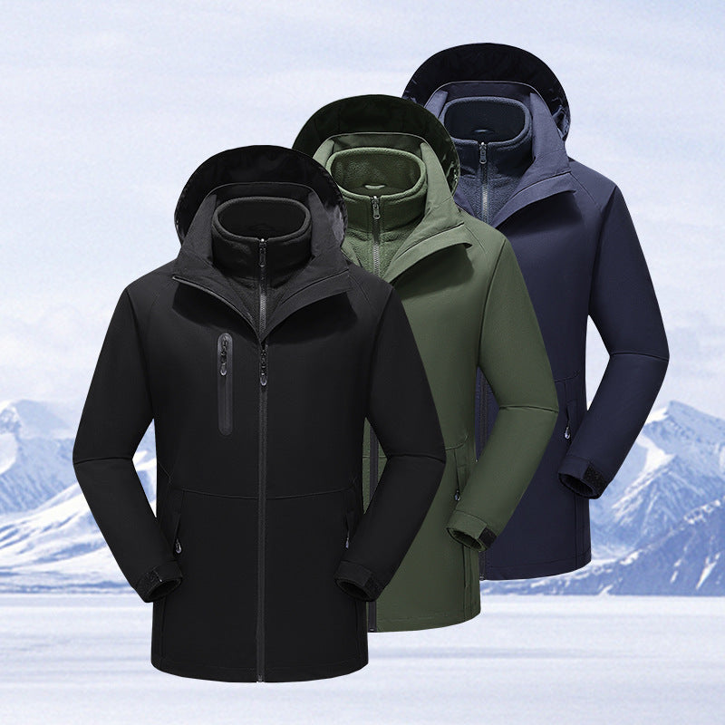 Thermal assault jacket, 3-in-1 cotton jacket with hood, men's warm cotton jacket, outdoor carbon fiber heating jacket by eprolo