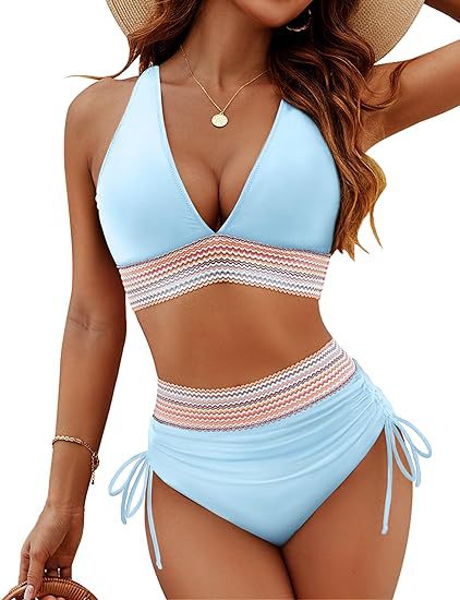 Fashion Women's High Waist Bikini Split Suit by DERILUJA LLC