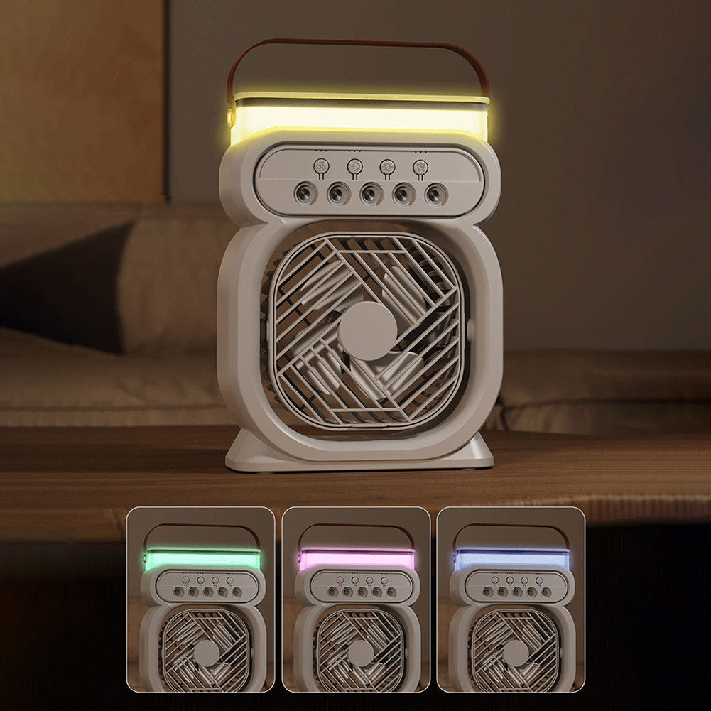 3 In 1 Portable Air Conditioner Evaporative Air Cooler LED Night Lights 3 Speeds Humidifier Fan For Home Office by DERILUJA LLC