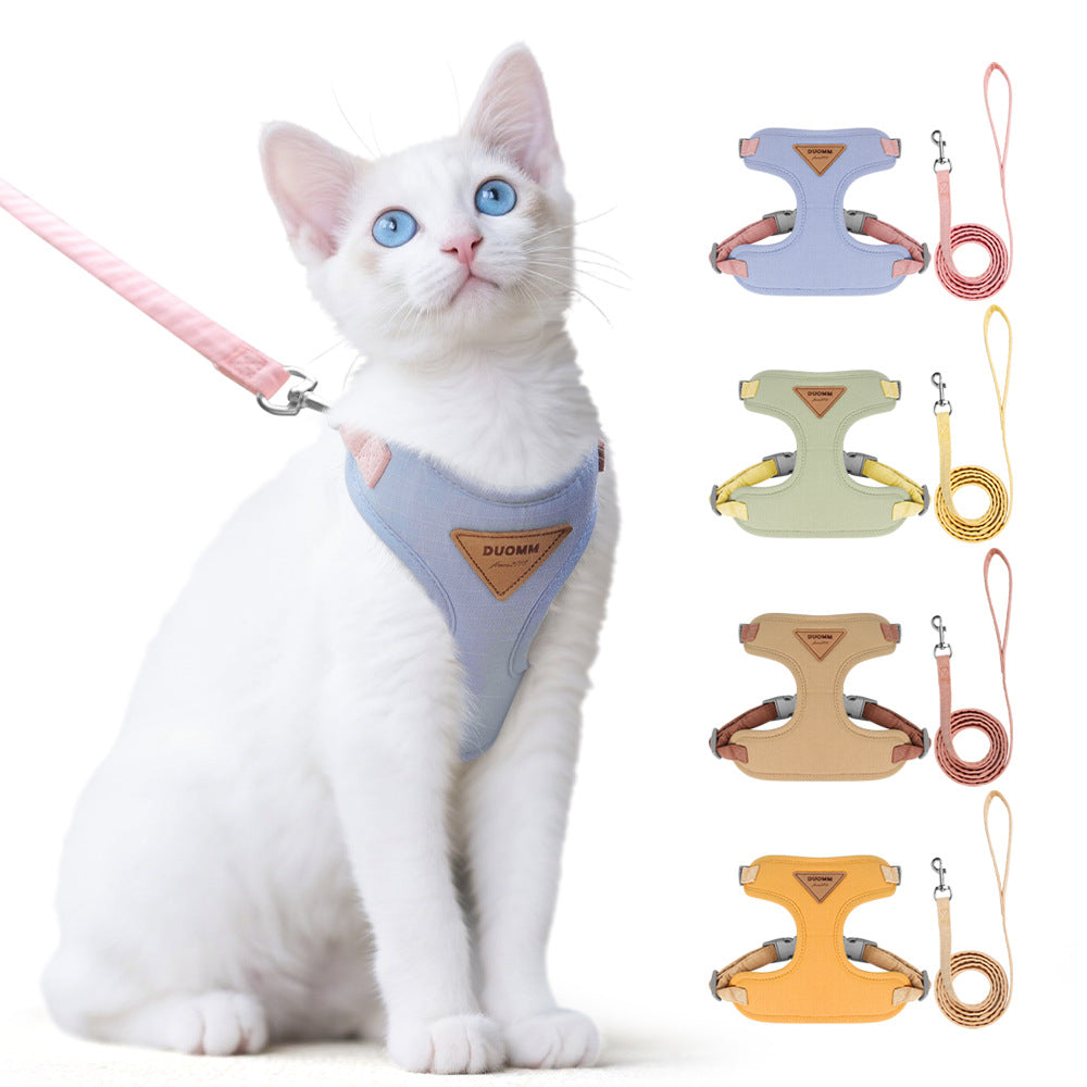 Cat traction rope to prevent breaking free cat chest harness for outdoor walking cat rope by eprolo