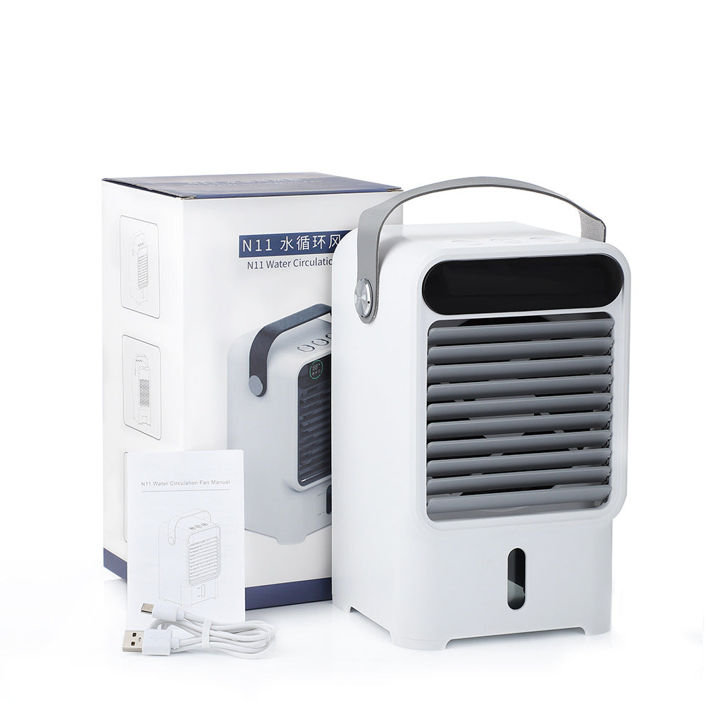 3-Speed Water Circulation Electric Fan Mini Air-Conditioning Fan USB Humidification Spray Cold Fan Desktop Portable Air-Conditioning Fan by eprolo