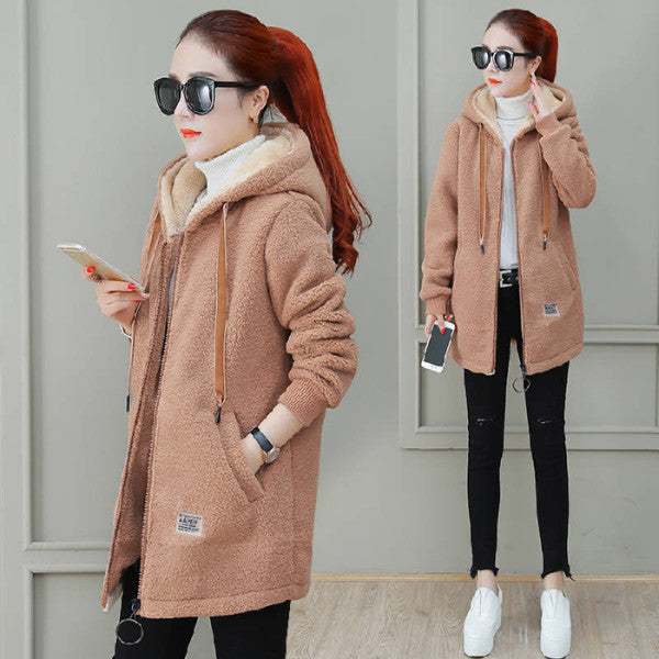 Autumn Winter Coat Cardigan Winter Faux Lamb Fur Coat by My Store