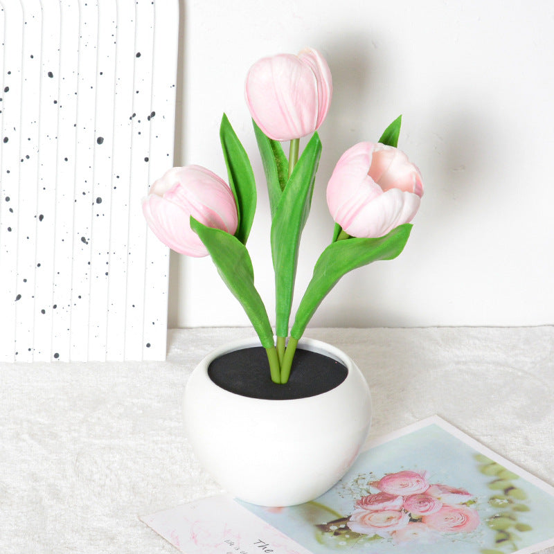 Rechargeable Tulip Night Light LED Simulation Flower Creative Table Light Home Decoration Bedroom Decoration Atmosphere Light by eprolo