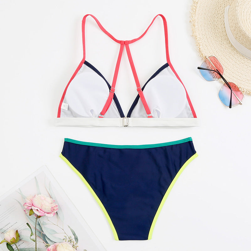 Sexy Bikini With Small Colorful Stripes For Women by DERILUJA LLC