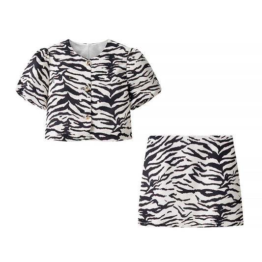 Animal print top+short skirt set by eprolo