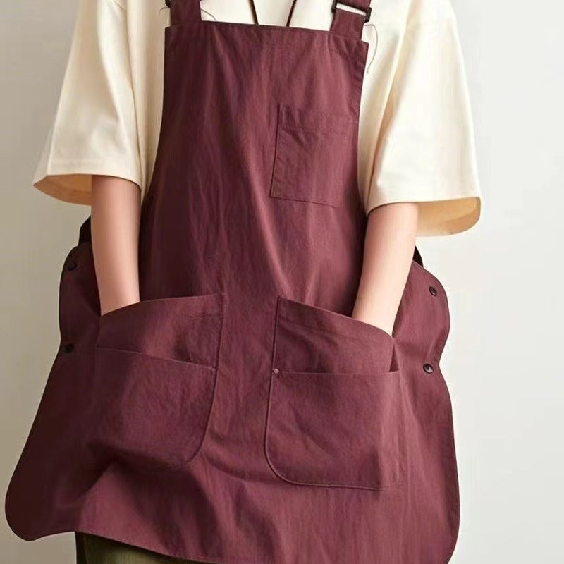 Double-Sided Waterproof Kitchen Apron – Adjustable Unisex Chef Apron, Pure Color Household Cooking Workwear by eprolo
