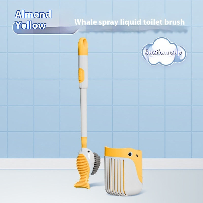 Squirt Whale Toilet Brush 360-Degree Cleaning Brush With Silicone Head Hanging Hole Design Wall-mounted Toilet Brush by DERILUJA LLC