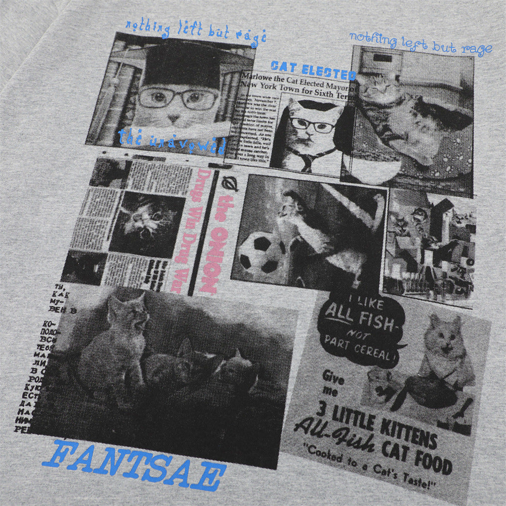 Animal kitten printed short sleeved shirt by eprolo