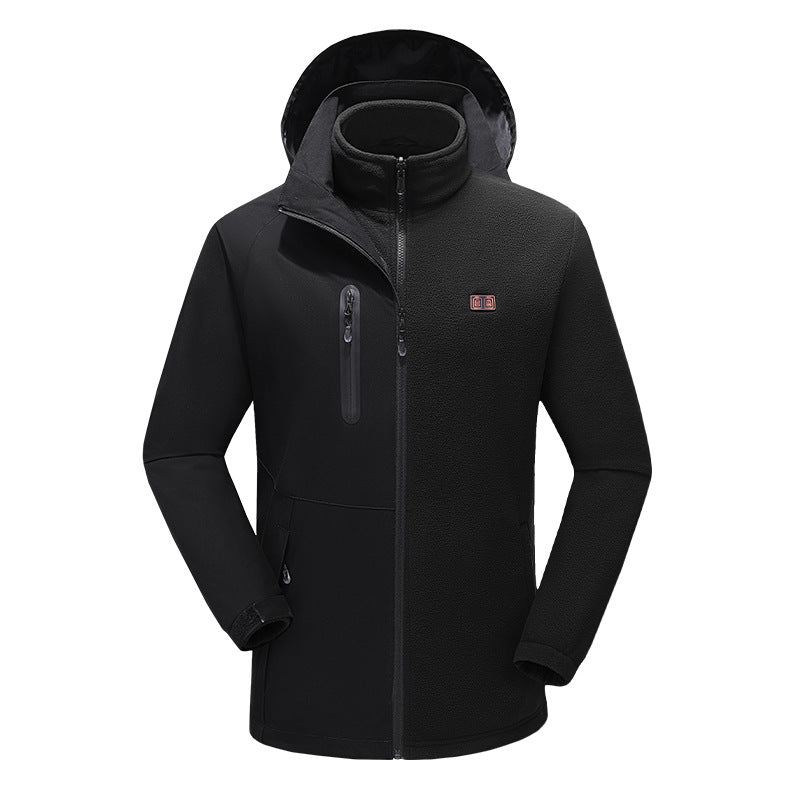 Thermal assault jacket, 3-in-1 cotton jacket with hood, men's warm cotton jacket, outdoor carbon fiber heating jacket by eprolo