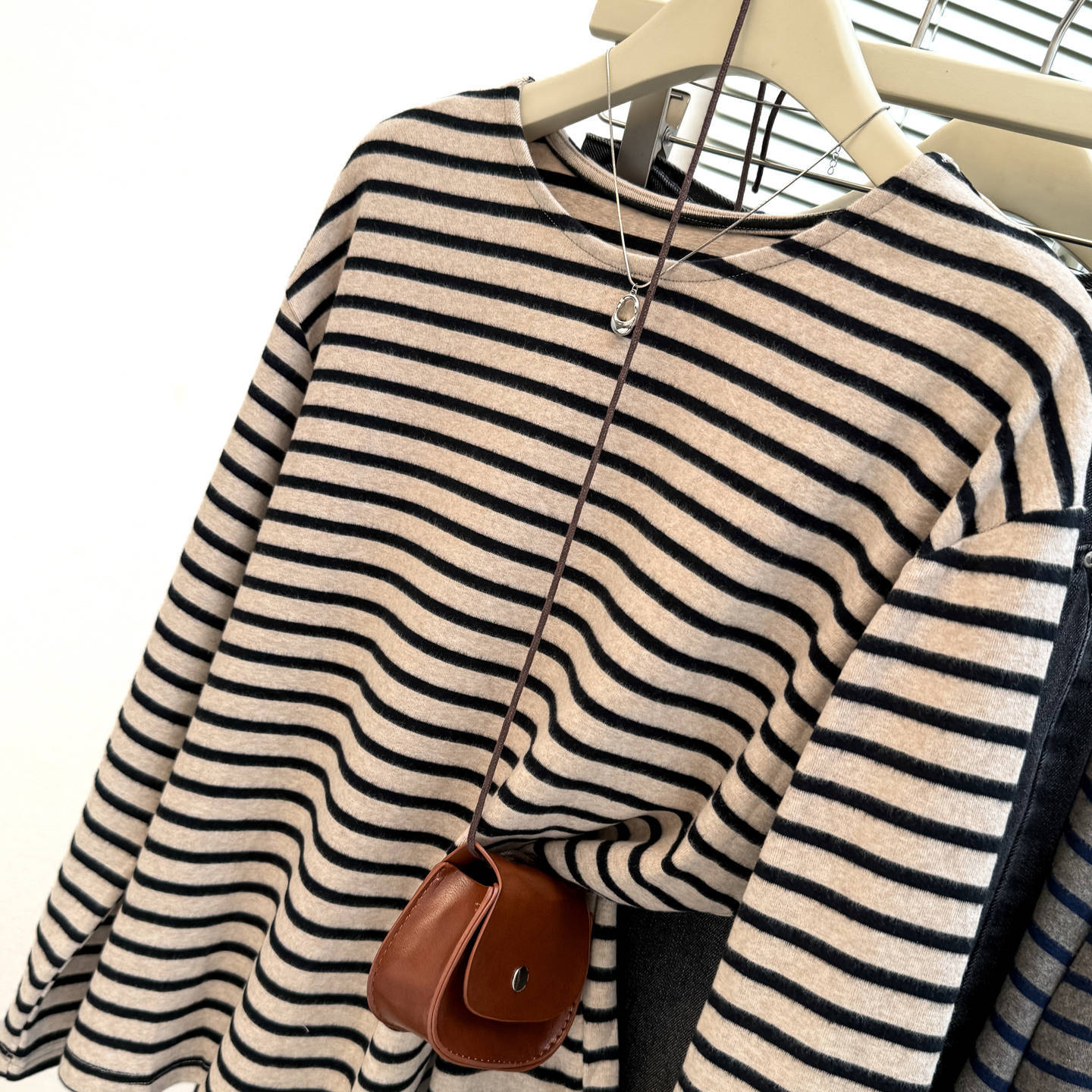 Style Brushed Long Sleeve T-Shirt for Women Plus Size Loose FitInner Wear or Outer Wear Striped by eprolo