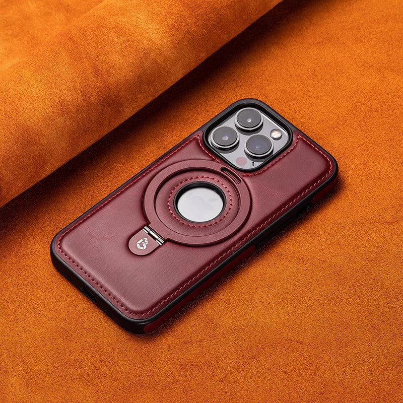 Suitable for Apple 16Promax phone case leather magnetic bracket iPhone 15 anti drop protective case by eprolo