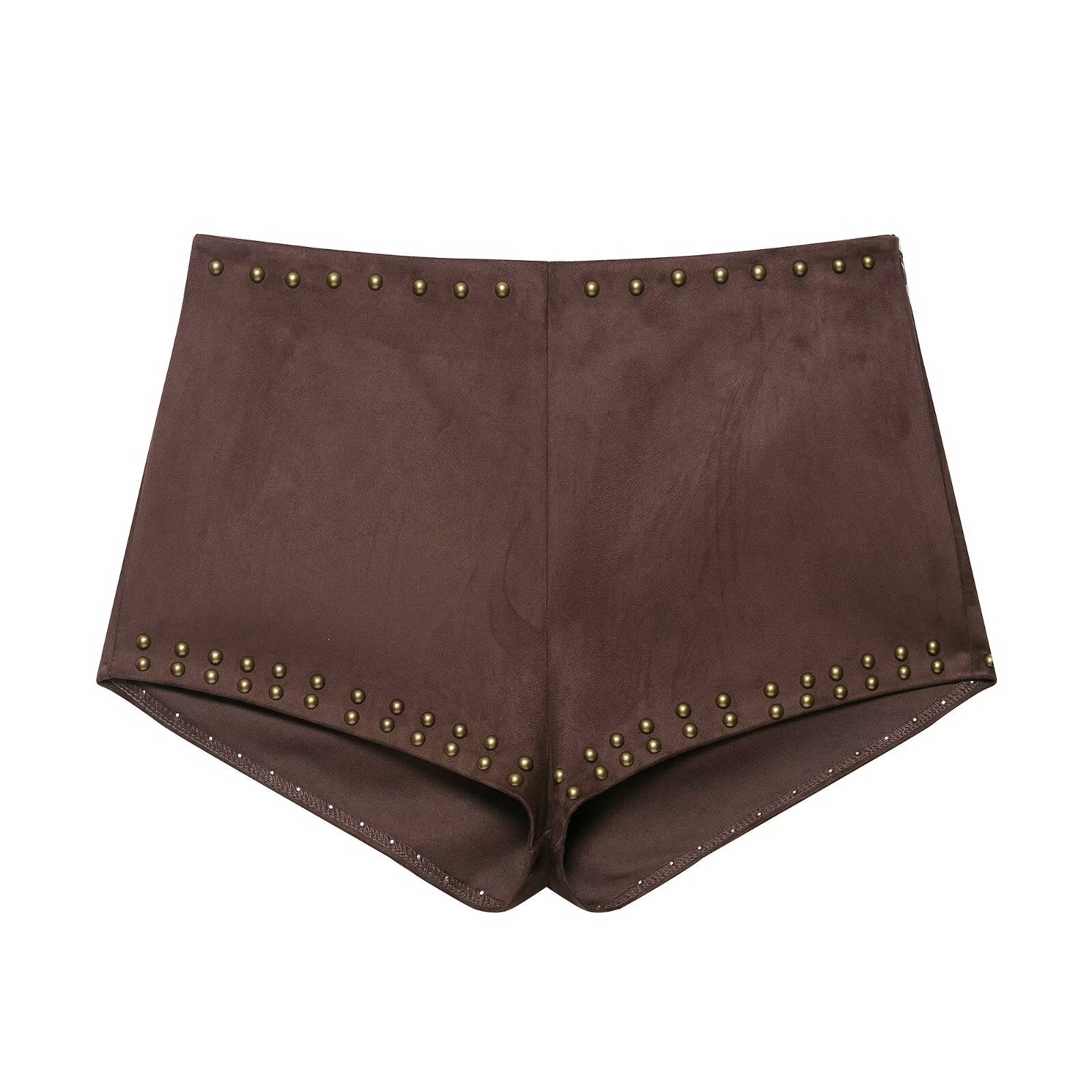 Rivet suede effect vest+shorts set by eprolo