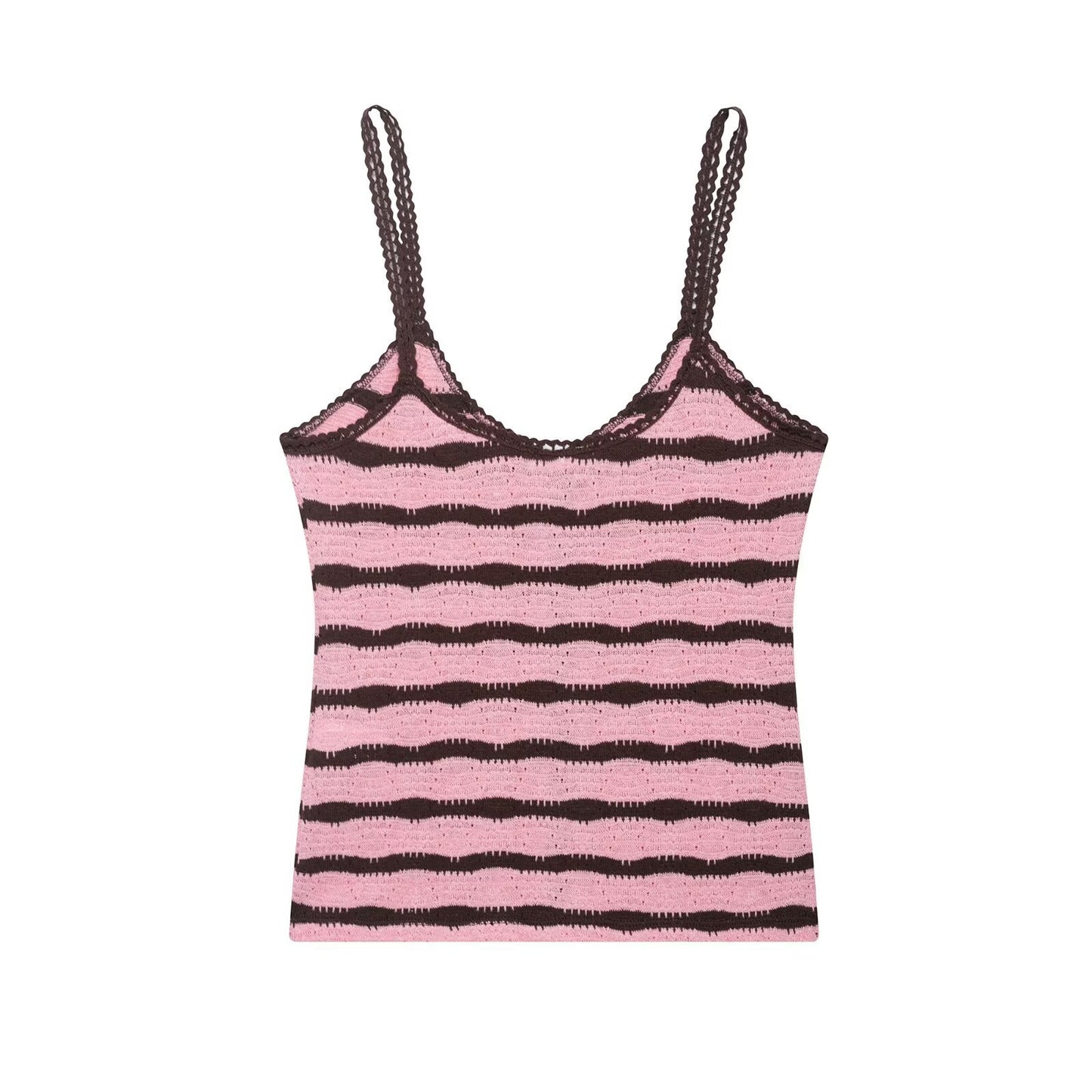 Striped knit camisole top+micro flared pants set by eprolo