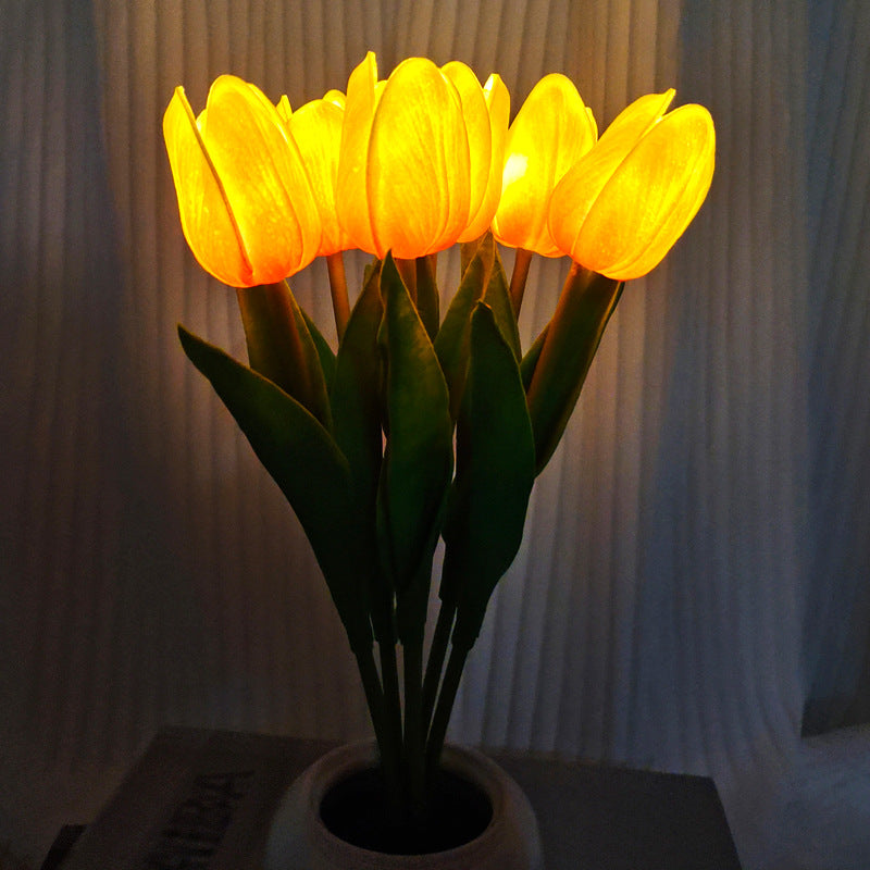 Rechargeable Tulip Night Light LED Simulation Flower Creative Table Light Home Decoration Bedroom Decoration Atmosphere Light by eprolo