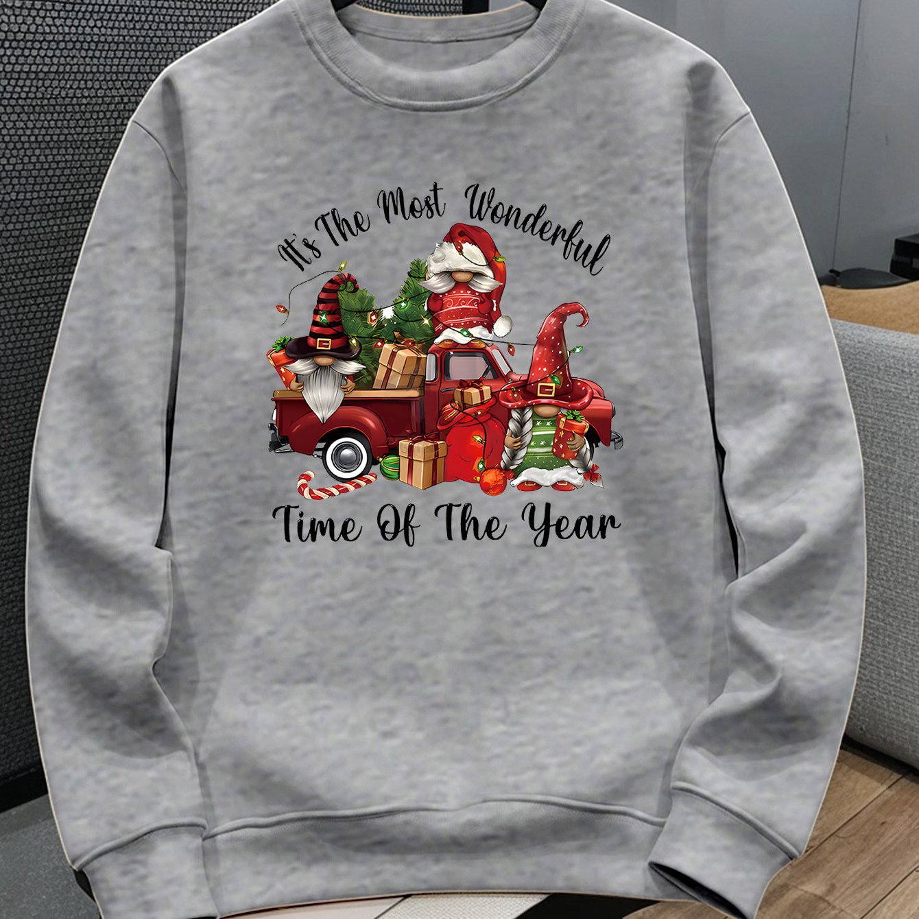 Kids' Casual Christmas Crew Neck Sweatshirt, Polyester Knit by eprolo