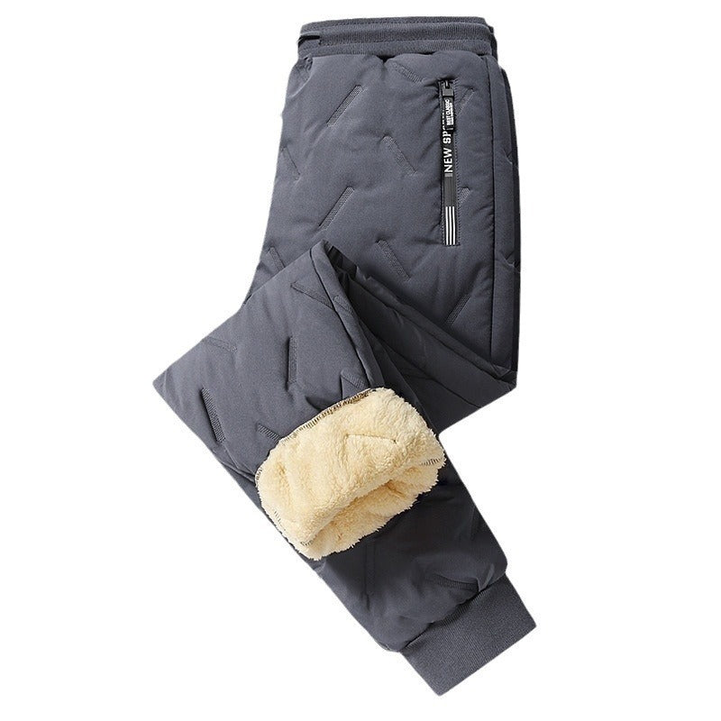 Winter Sweatwear Men Plush Thick Fleece Sweatpant Lambswool Thermal Trousers Casual Pants Waterproof Windproof Warm Cotton Pants by My Store
