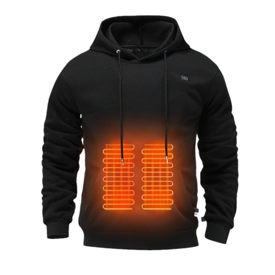 Men's USB Heating Brushed Hoody Warm by Badon Shop LLC