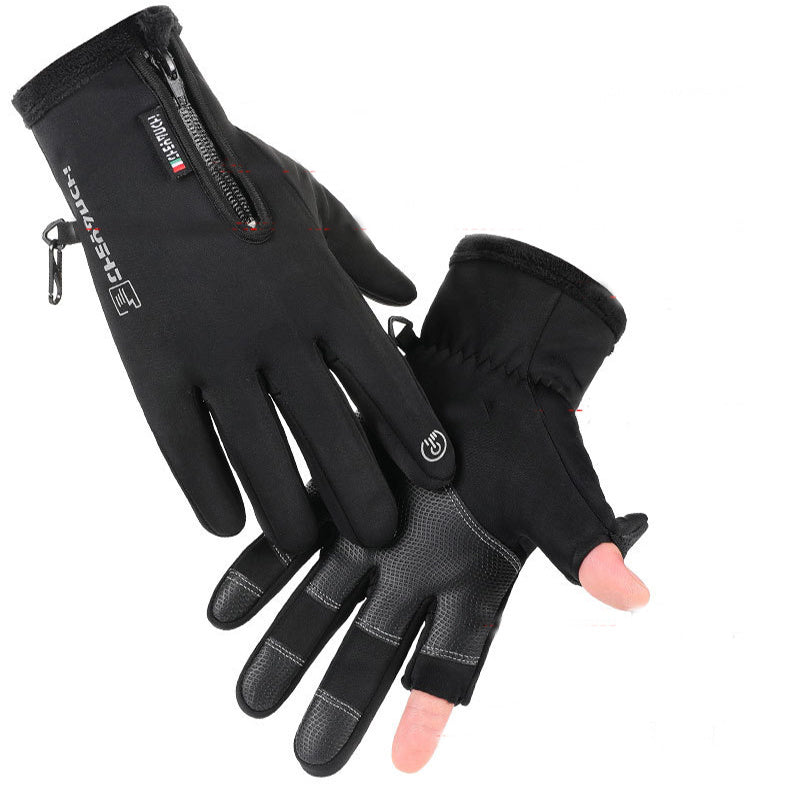 Opened-Finger Gloves Touchscreen Unisex Waterproof Windproof Warm Winter Gloves For Cycling Fishing Skiing by My Store