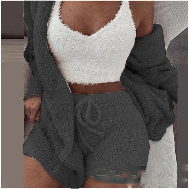 3 Pieces Of Fashionable Ladies Plush Home Clothes by My Store