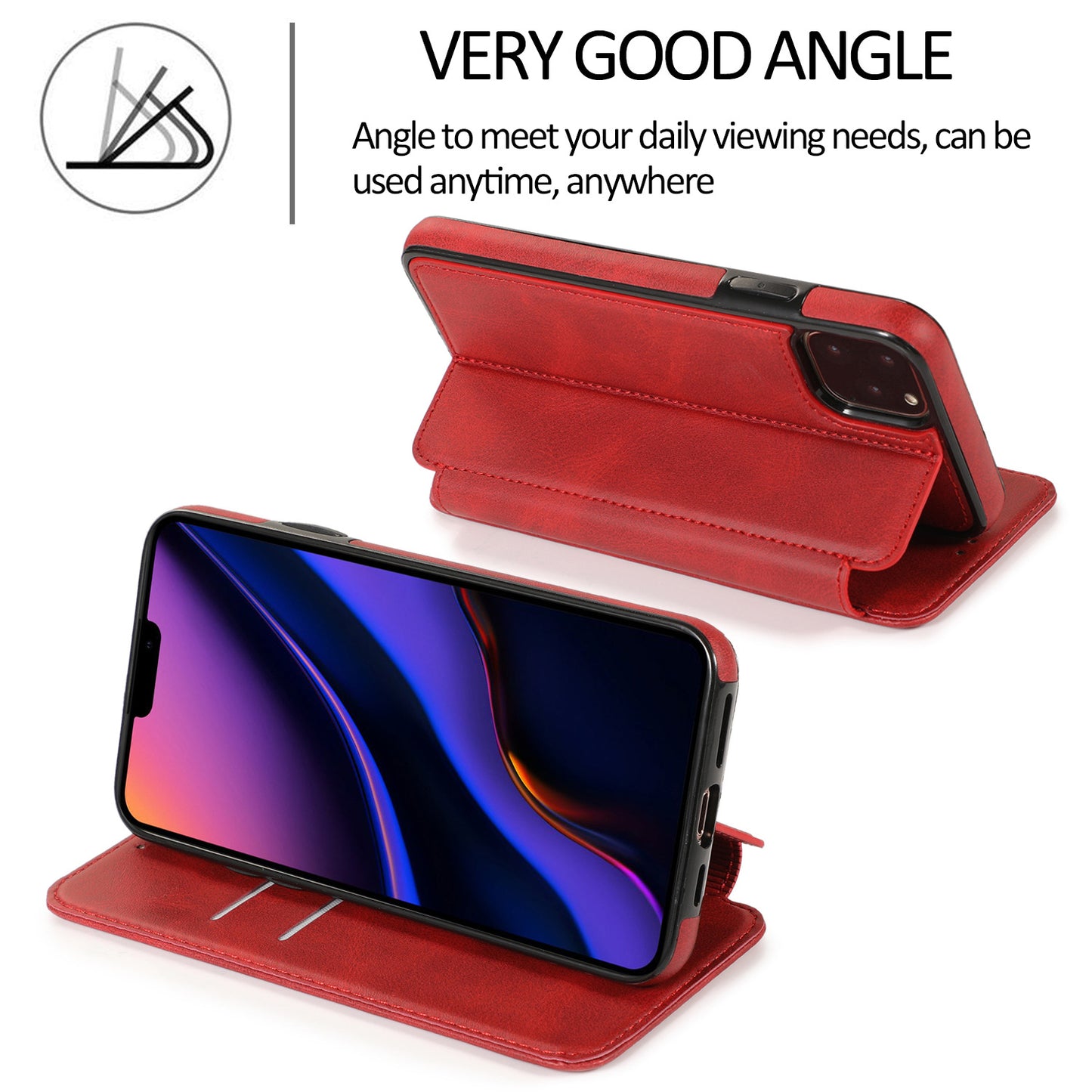 Suitable for IP13 phone protective case, Apple 14PRO flip phone case, 14PROMAX card insertion phone leather case by eprolo