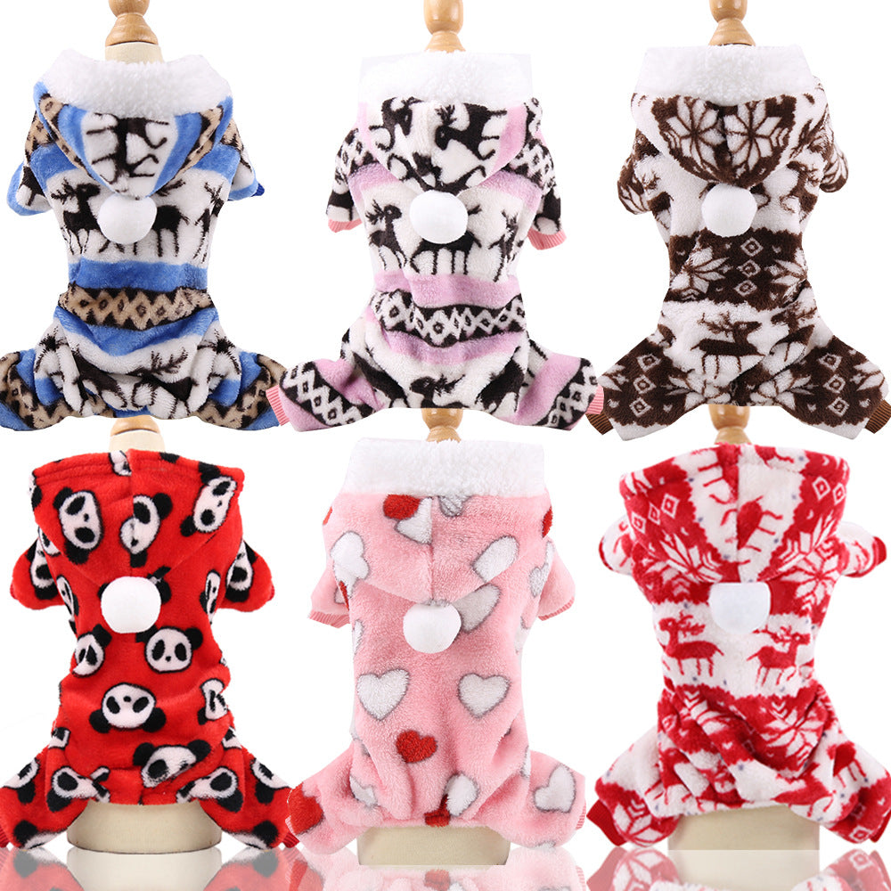 Cross-Border Pet Dog Clothes, Cat Autumn and Winter Four-Legged Cotton Coat, Cartoon Transformation Clothing, Cat Clothing, Dog Clothing Supplies by DERILUJA LLC