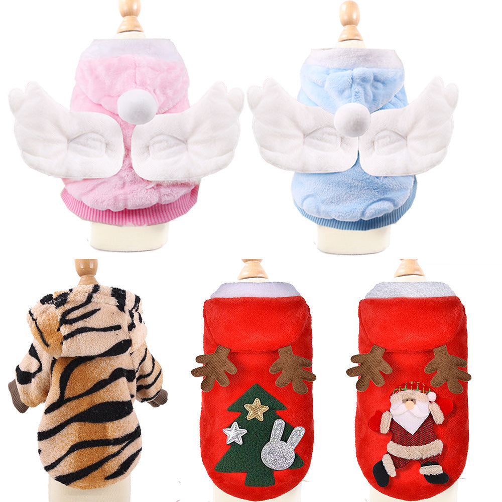 Cross-Border Pet Dog Clothes, Cat Autumn and Winter Four-Legged Cotton Coat, Cartoon Transformation Clothing, Cat Clothing, Dog Clothing Supplies by DERILUJA LLC