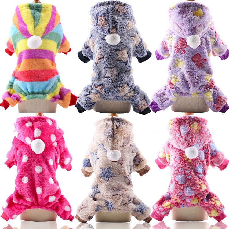 Cross-Border Pet Dog Clothes, Cat Autumn and Winter Four-Legged Cotton Coat, Cartoon Transformation Clothing, Cat Clothing, Dog Clothing Supplies by DERILUJA LLC