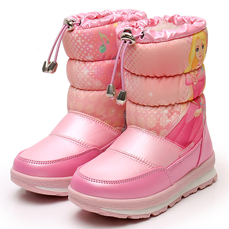 Thickened Winter Children Mid-calf Length Snow Boots Women by DERILUJA LLC