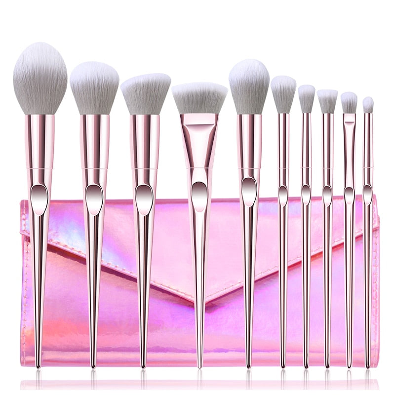 10Pcs Eye Makeup Brushes Set Eye Shadow Eyebrow Sculpting Power Brushes Facial Makeup Cosmetic Brush Tools